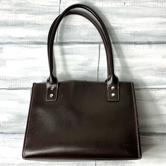 Wilson’s Leather Vintage Y2K Brown Leather Satchel “Maxima” Tote Handbag Purse - Picture 13 of 16